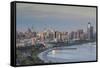 Azerbaijan, Baku. View of city skyline from the west.-Walter Bibikow-Framed Stretched Canvas