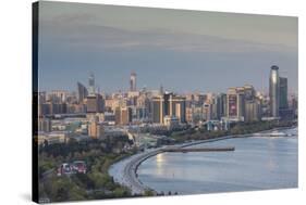 Azerbaijan, Baku. View of city skyline from the west.-Walter Bibikow-Stretched Canvas