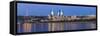 Azerbaijan, Baku, View of the Flame Towers Reflecting in the Caspian Sea-Jane Sweeney-Framed Stretched Canvas