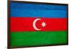 Azerbaijan Flag Design with Wood Patterning - Flags of the World Series-Philippe Hugonnard-Framed Art Print