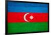 Azerbaijan Flag Design with Wood Patterning - Flags of the World Series-Philippe Hugonnard-Framed Art Print