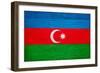 Azerbaijan Flag Design with Wood Patterning - Flags of the World Series-Philippe Hugonnard-Framed Art Print