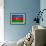 Azerbaijan Flag Design with Wood Patterning - Flags of the World Series-Philippe Hugonnard-Framed Art Print displayed on a wall