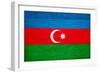 Azerbaijan Flag Design with Wood Patterning - Flags of the World Series-Philippe Hugonnard-Framed Art Print