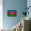 Azerbaijan Flag Design with Wood Patterning - Flags of the World Series-Philippe Hugonnard-Framed Stretched Canvas displayed on a wall