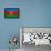 Azerbaijan Flag Design with Wood Patterning - Flags of the World Series-Philippe Hugonnard-Framed Stretched Canvas displayed on a wall