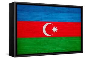 Azerbaijan Flag Design with Wood Patterning - Flags of the World Series-Philippe Hugonnard-Framed Stretched Canvas