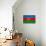Azerbaijan Flag Design with Wood Patterning - Flags of the World Series-Philippe Hugonnard-Stretched Canvas displayed on a wall