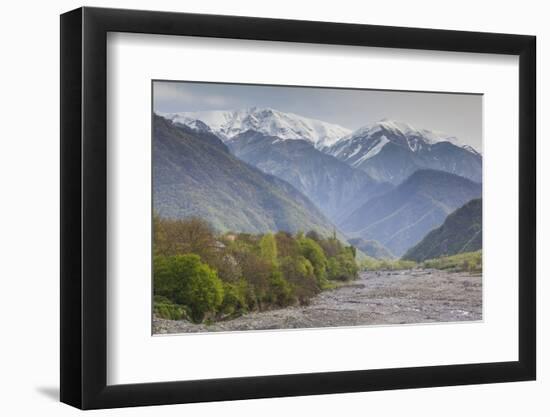 Azerbaijan, Kish. View of the snowcapped Caucasus Mountains.-Walter Bibikow-Framed Photographic Print