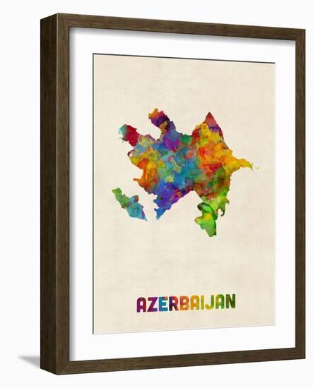 Azerbaijan Watercolor Map-Michael Tompsett-Framed Art Print