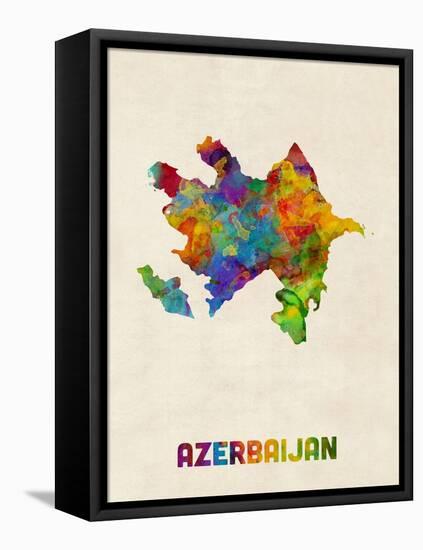 Azerbaijan Watercolor Map-Michael Tompsett-Framed Stretched Canvas