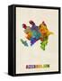 Azerbaijan Watercolor Map-Michael Tompsett-Framed Stretched Canvas