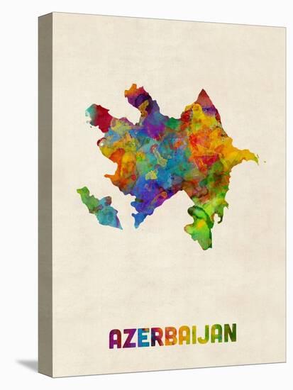 Azerbaijan Watercolor Map-Michael Tompsett-Stretched Canvas