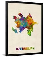 Azerbaijan Watercolor Map-Michael Tompsett-Framed Art Print