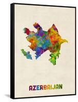 Azerbaijan Watercolor Map-Michael Tompsett-Framed Stretched Canvas