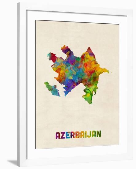 Azerbaijan Watercolor Map-Michael Tompsett-Framed Art Print