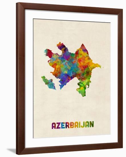 Azerbaijan Watercolor Map-Michael Tompsett-Framed Art Print