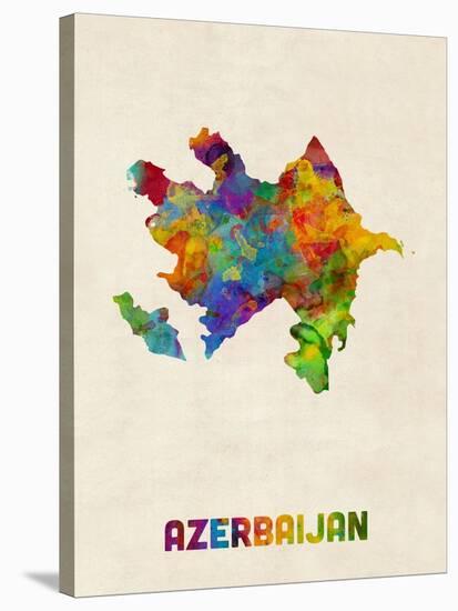 Azerbaijan Watercolor Map-Michael Tompsett-Stretched Canvas