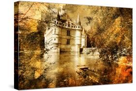 Azey-Le-Redeau Castle - Artwork In Painting Style-Maugli-l-Stretched Canvas