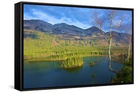 Azouzetta Lake and the Murray Range in Pine Pass on Highway 97, the Hart Highway-Richard Wright-Framed Stretched Canvas