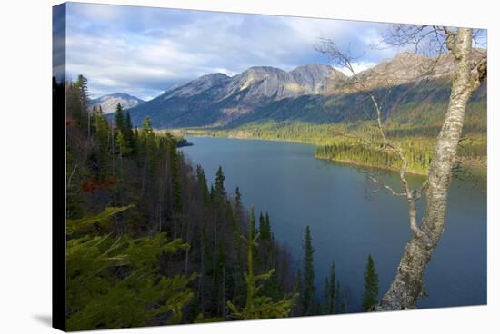 Azouzetta Lake and the Murray Range in Pine Pass on Highway 97, the Hart Highway-Richard Wright-Stretched Canvas