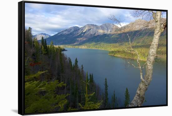 Azouzetta Lake and the Murray Range in Pine Pass on Highway 97, the Hart Highway-Richard Wright-Framed Stretched Canvas