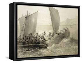 Azov Cossacks Boarding a Turkish Corsair Full of Cherkessk Women on the Coast of the Black Sea-Grigori Grigorevich Gagarin-Framed Stretched Canvas