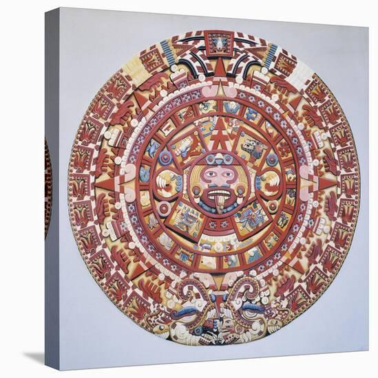 Aztec Calendar (1479), also Named "Piedra Del Sol" (Solar Stone) or "Tonalpohualli"-null-Stretched Canvas