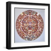 Aztec Calendar (1479), also Named "Piedra Del Sol" (Solar Stone) or "Tonalpohualli"-null-Framed Art Print