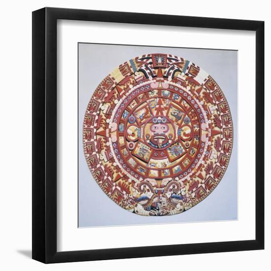 Aztec Calendar (1479), also Named "Piedra Del Sol" (Solar Stone) or "Tonalpohualli"-null-Framed Art Print