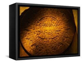 Aztec Carved Calendar Stone-Randy Faris-Framed Stretched Canvas