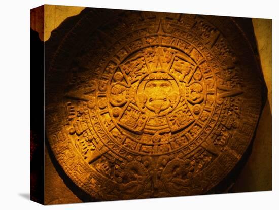 Aztec Carved Calendar Stone-Randy Faris-Stretched Canvas