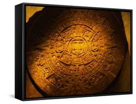 Aztec Carved Calendar Stone-Randy Faris-Framed Stretched Canvas