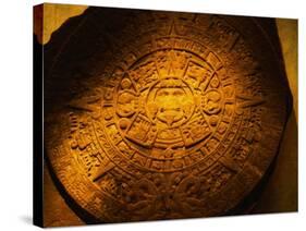 Aztec Carved Calendar Stone-Randy Faris-Stretched Canvas