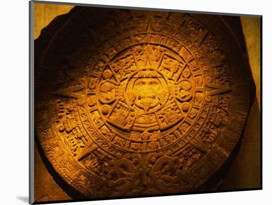 Aztec Carved Calendar Stone-Randy Faris-Mounted Photographic Print