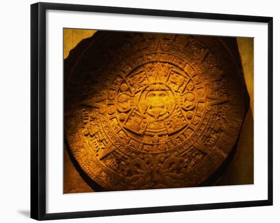 Aztec Carved Calendar Stone-Randy Faris-Framed Photographic Print