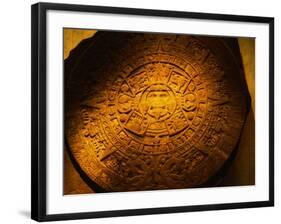 Aztec Carved Calendar Stone-Randy Faris-Framed Photographic Print