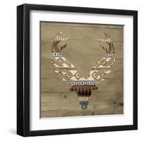 Aztec Deer mate-Jace Grey-Framed Art Print