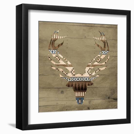 Aztec Deer mate-Jace Grey-Framed Art Print