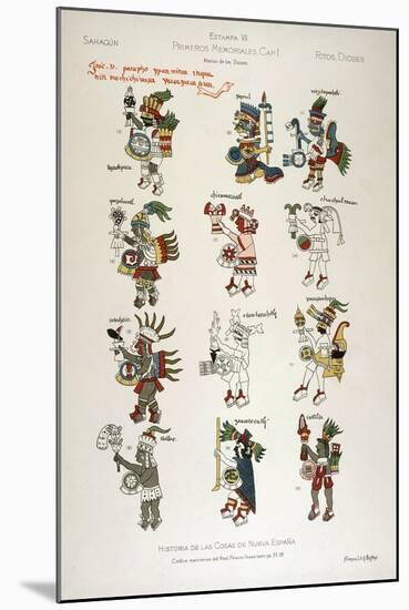 Aztec Gods from the Florentine codex-null-Mounted Giclee Print