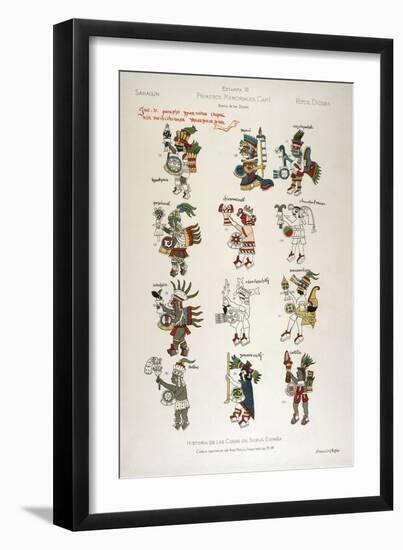 Aztec Gods from the Florentine codex-null-Framed Giclee Print