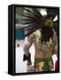 Aztec Indian Dancer, El Pueblo de Los Angeles, Los Angeles, California, USA-Walter Bibikow-Framed Stretched Canvas