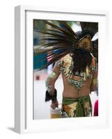 Aztec Indian Dancer, El Pueblo de Los Angeles, Los Angeles, California, USA-Walter Bibikow-Framed Photographic Print