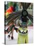 Aztec Indian Dancer, El Pueblo de Los Angeles, Los Angeles, California, USA-Walter Bibikow-Stretched Canvas