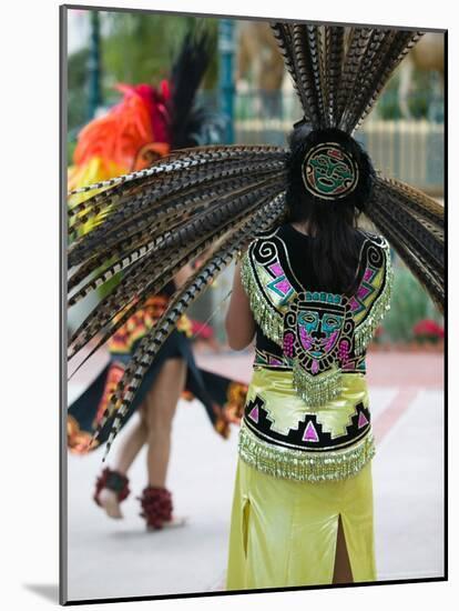Aztec Indian Dancer, El Pueblo de Los Angeles, Los Angeles, California, USA-Walter Bibikow-Mounted Photographic Print