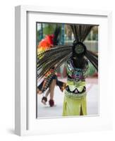 Aztec Indian Dancer, El Pueblo de Los Angeles, Los Angeles, California, USA-Walter Bibikow-Framed Photographic Print