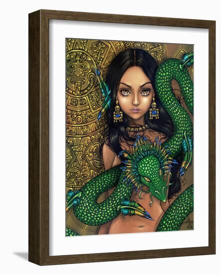 Aztec /Mayan Art:  Priestess of Quetzalcoatl-Jasmine Becket-Griffith-Framed Art Print