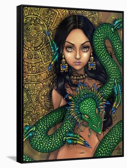 Aztec /Mayan Art:  Priestess of Quetzalcoatl-Jasmine Becket-Griffith-Framed Stretched Canvas