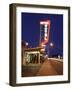 Aztec Motel Neon Sign, Rt 66, Albuqurque, NM-George Oze-Framed Photographic Print