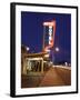 Aztec Motel Neon Sign, Rt 66, Albuqurque, NM-George Oze-Framed Photographic Print